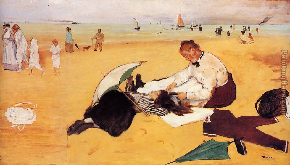 At the Beach painting - Edgar Degas At the Beach art painting